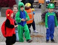 Young children in halloween costume at the Granby zoo