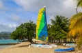 Hobie Cat catamaran at Grand Anse Beach in Grenada Royalty Free Stock Photo
