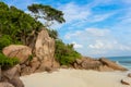Grand Anse on La Digue island in Seychelles Royalty Free Stock Photo
