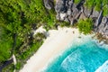 Grand Anse - one of the most beautiful beach of Seychelles. La Digue Island, Seychelles Royalty Free Stock Photo