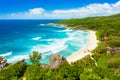 Grand Anse - one of the most beautiful beach of Seychelles. La Digue Island, Seychelles Royalty Free Stock Photo