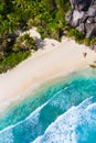 Grand Anse - one of the most beautiful beach of Seychelles. La Digue Island, Seychelles Royalty Free Stock Photo