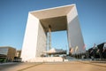 Grand Arch in La Defense region of Paris Royalty Free Stock Photo