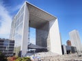 Grand Arch in most important business district La Defense in Paris, France.