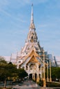 Grand architecture of Wat Sothon Wararam Worawihan, Chachoengsao, Thailand