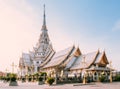 Grand architecture of Wat Sothon Wararam Worawihan, Chachoengsao, Thailand