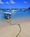 Boats at Grand-baie beach in Mauritius