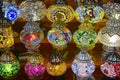 Grand bazaar interior in Istanbul city center. Lamps shop. Turkey Royalty Free Stock Photo