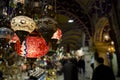 Grand Bazaar Istanbul - Turkish lantern souvenirs Royalty Free Stock Photo