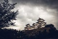 Grand beautiful Himeji Castle on a gloomy day, Himeji, Japan