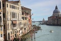 The grand canal in the Accademia district in venice Royalty Free Stock Photo