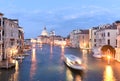 Grand Canal with Basilica Santa Maria della Salute at night, Venice, Italy. Royalty Free Stock Photo