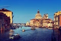 Grand Canal and Basilica Santa Maria della Salute, Venice, Italy Royalty Free Stock Photo