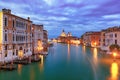 Grand canal at night in Venice, Italy Royalty Free Stock Photo