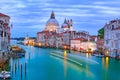 Grand canal at night in Venice, Italy Royalty Free Stock Photo