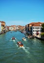 Grand Canal, boats and architecture in Venice, in Europe Royalty Free Stock Photo