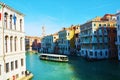 Grand Canal and boats in Venice, Italy, Europe Royalty Free Stock Photo