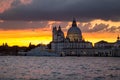 Basilica Santa Maria della salute at sunset, Venice