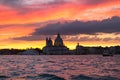 Basilica Santa Maria della salute at sunset, Venice