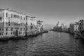 The Grand Canal at dusk with Santa Maria della Salute in the background, Venice, Italy Royalty Free Stock Photo