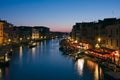 The Grand Canal at dusk in Venice Royalty Free Stock Photo