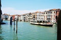 Grand canal, ferry boat, panoramic view in Venice, in Europe