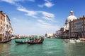 The Grand canal with floating gondolas, Venice