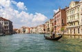 The Grand canal with floating gondolas, Venice