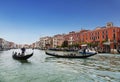 The Grand canal with floating gondolas, Venice
