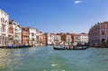 The Grand canal with floating gondolas, Venice