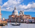 Grand Canal with gondola in Venice, Italy Royalty Free Stock Photo