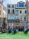 Grand Canal Gondolas & Architecture Royalty Free Stock Photo