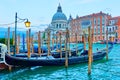 Grand Canal with gondolas in Venice Royalty Free Stock Photo