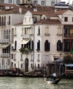 Grand canal with gondolas and villas Royalty Free Stock Photo