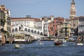 Grand Canal, historic decorative tenement houses by the water, Venice, Italy