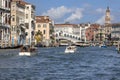 Grand Canal, historic decorative tenement houses by the water, Venice, Italy