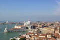 the Grand Canal and magnificent historical buildings. A panorama of Venice. Royalty Free Stock Photo