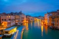 Grand canal at night in Venice, Italy Royalty Free Stock Photo