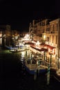 Grand Canal at night in Venice, Itlay Royalty Free Stock Photo