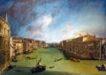 The Grand Canal from Palazzo Balbi towards the Rialto by Canaletto 1722