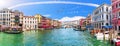 Grand Canal panorama near the Rialto bridge, Venice, Italy Royalty Free Stock Photo