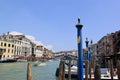 The Grand Canal, the Rialto Bridge and the elegant gondolas. Royalty Free Stock Photo