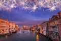 Grand Canal and Santa Maria della Salute on sunset. Venice, Italy Royalty Free Stock Photo