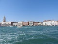 Grand Canal with St Marks Campanile bell tower and Palazzo Ducale, Doge Palace, in Venice, Italy Royalty Free Stock Photo