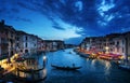 Grand Canal in sunset time, Venice, Italy Royalty Free Stock Photo