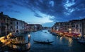 Grand Canal in sunset time, Venice, Italy Royalty Free Stock Photo