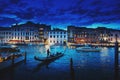 Grand Canal in sunset time, Venice, Italy Royalty Free Stock Photo