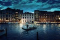 Grand Canal in sunset time, Venice, Italy Royalty Free Stock Photo