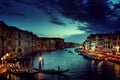 Grand Canal in sunset time, Venice, Italy Royalty Free Stock Photo