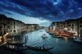 Grand Canal in sunset time, Venice, Italy Royalty Free Stock Photo